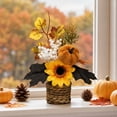 thumbnail image 1 of Mini Artificial Thanksgiving Pumpkin Maple Leaf Potted Plants, Realistic Fall Autumn Greenery Tabletop Ornament, Small Faux Plants Decor for Home Office Desk Indoor Holiday, 1 of 6
