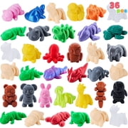 Joyfy 36 Pcs 3D Printed Mini Animals Toys for Kids Party Favors, Cute Articulated Flexible Figurines Fidget Toys Bulk, Desk Pets, Birthday Gifts, Classroom Priz