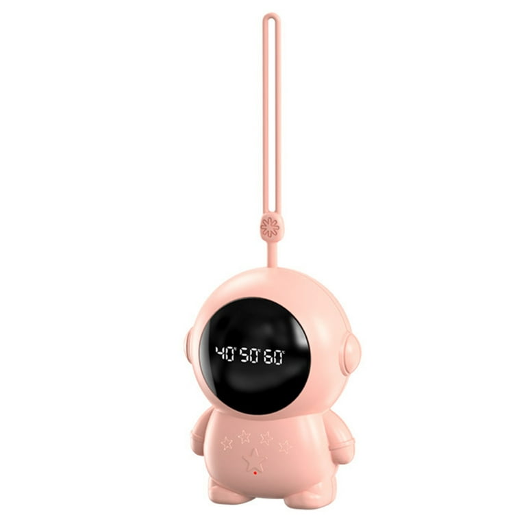 Mini Astronaut Portable Warm Hand Lightweight Temperature Digital Display  Warmer for Christmas and New Year's Day Gift Pink B