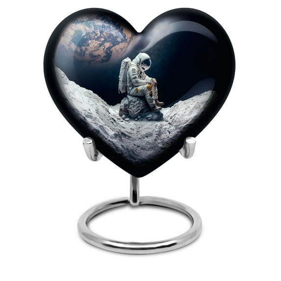 Mini Astronaut Urn For Ashes Adult Male, Decorative Urn For Ashes For Women 3 Inch 1 Pcs, Heart Shaped Urns For Ashes, Heart Shaped Urn For Ashes, Funeral Urn For Adult, Burial Urns For Adult Ashes