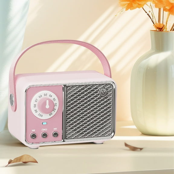 Mini Audio Mini Wireless Bluetooth Speaker,Stereo Sound Quality,Retro Style,Wireless Connection And Card Playback,3.5mm Audio Interface,5W Speaker,600mAh Battery,Portable Handle,One Click Hands-free