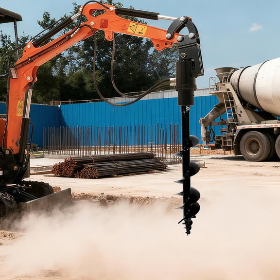 Mini Auger Drill bit for Planting,Double Blade Heavy Duty Garden Auger Post Hole Digger-3/8 Hex Drive Drill, for Planting Bulb Digger Bedding Plant