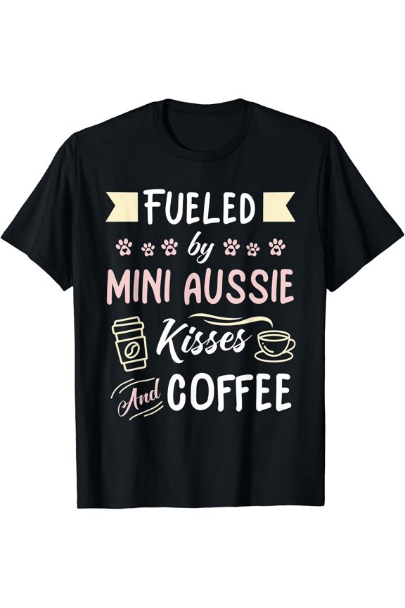 Mini Aussie Mom Australian Shepherd Dog Coffee Lover T-Shirt, Unisex T-Shirt