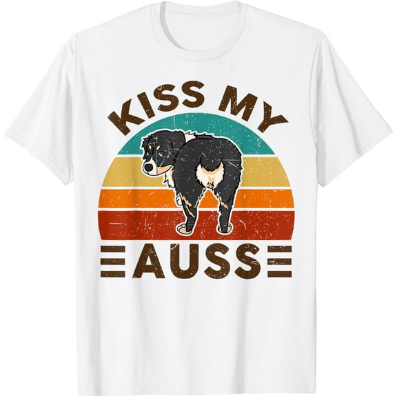Mini Australian Shepherd Kiss My Auss Funnny Dog Mom Dad T-Shirt