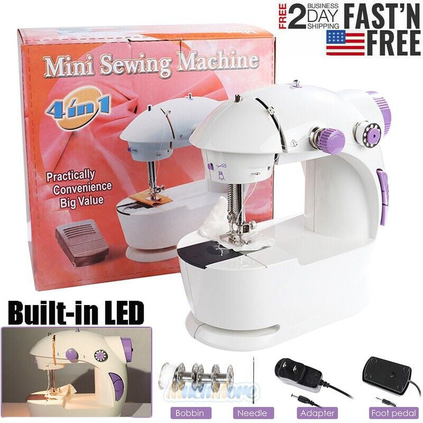 Mini Automatic Sewing Machine Dual Speed Stitching Electric Foot Pedal