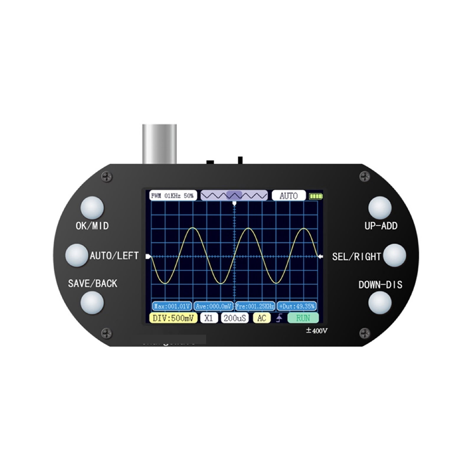 Mini Automotive Oscilloscope Mini Oscilloscope 2.5Mhz Sampling Rate Trigger Function Auto/Nomal/Single for Electronic Repair DIY ,Professional Designed