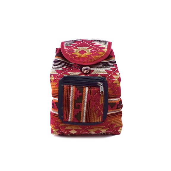 Mini Aztec Tribal Print Pattern Adjustable Strap Cushioned Flap Backpack Purse Handmade Fashion Bags Boho Travel Accessories