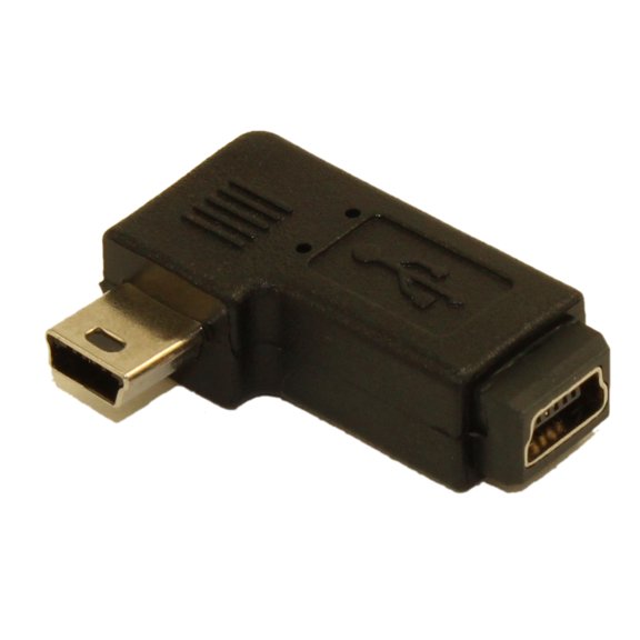 Mini-B 5pin Male to Mini-B 5pin Female Right Angle Adapter