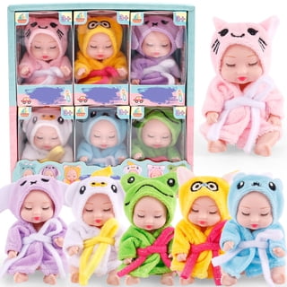 Keyohome 6Pcs Mini Baby Dolls,4.3" Newborn Dolls Gift Set,Cute Reborn Baby Dolls Toys for Kids 3+,with Clothes
