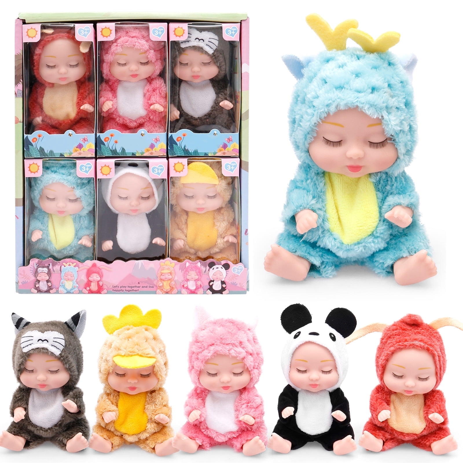Keyohome 6Pcs Mini Baby Dolls,4.3