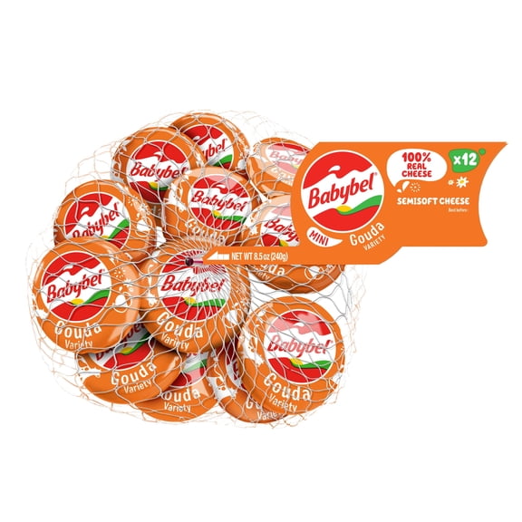 Babybel Gouda Flavored Snack Cheese, 8.50 oz, 12 Count, Net, Refrigerated
