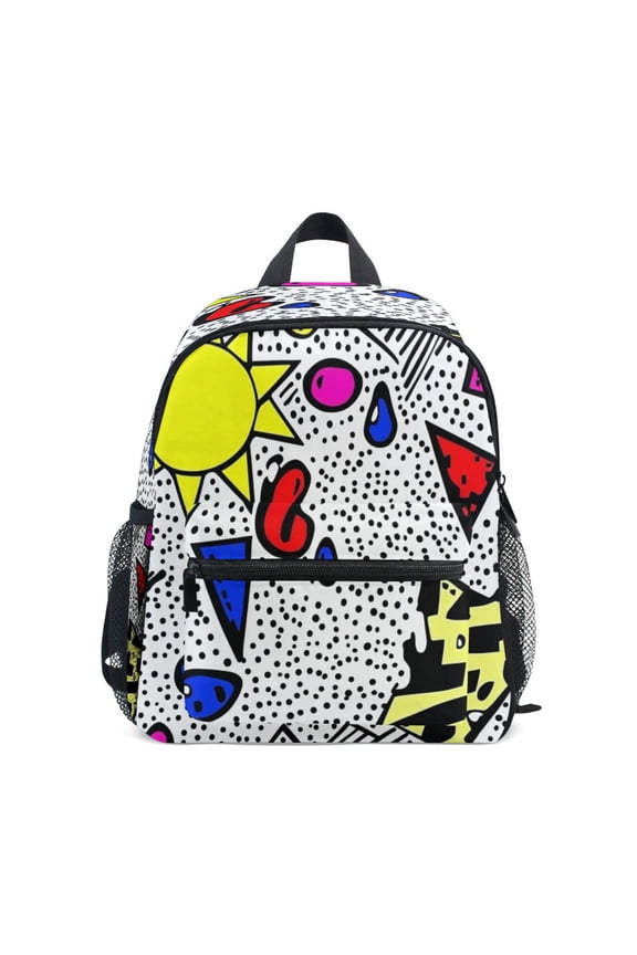 Mini Backpack Abstract Doodle Art - Durable with Safety Features for 3-8 Years
