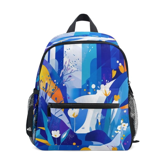 Mini Backpack Abstract Floral Art - Durable with Safety Features for 3-8 Years
