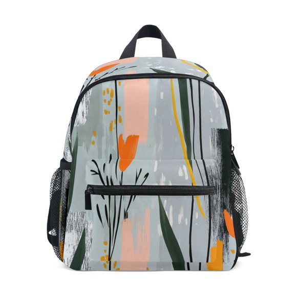 Mini Backpack Abstract Flowers Art Design - Durable with Safety Features for 3-8 Years