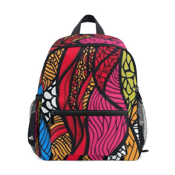 Mini Backpack Art Abstract Pattern - Durable with Safety Features for 3-8 Years