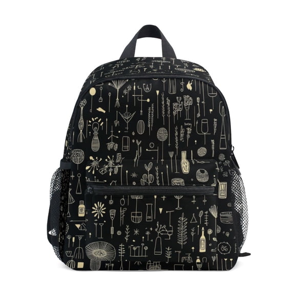 Mini Backpack Art Hand Drawn Doodles - Durable with Safety Features for 3-8 Years