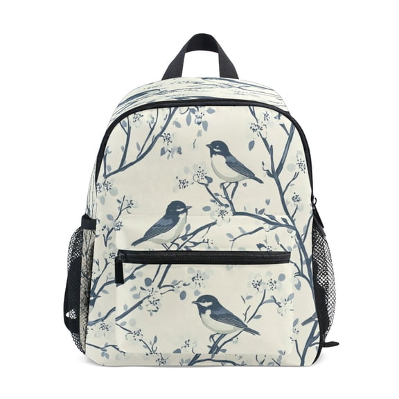 Mini Backpack Birds and Flowers Pattern - Durable with Safety Features for 3-8 Years
