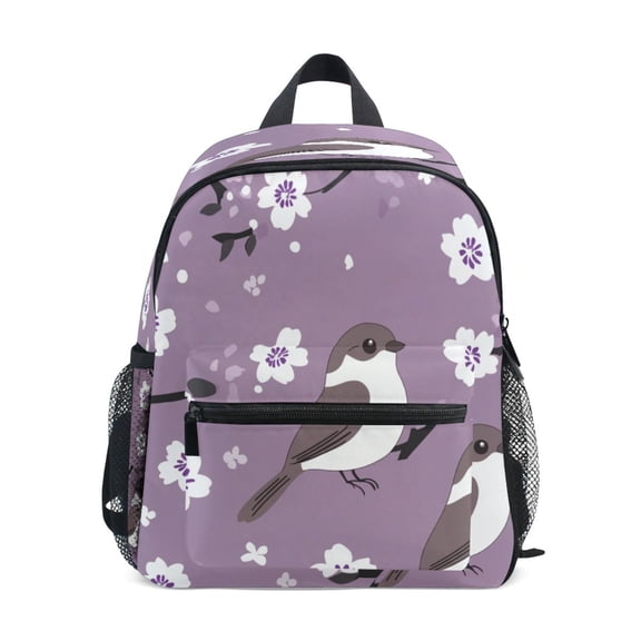 Mini Backpack Birds on Cherry Blossoms - Durable with Safety Features for 3-8 Years