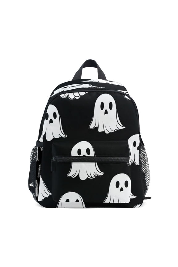 Mini Backpack Black Background Ghost - Durable with Safety Features for 3-8 Years