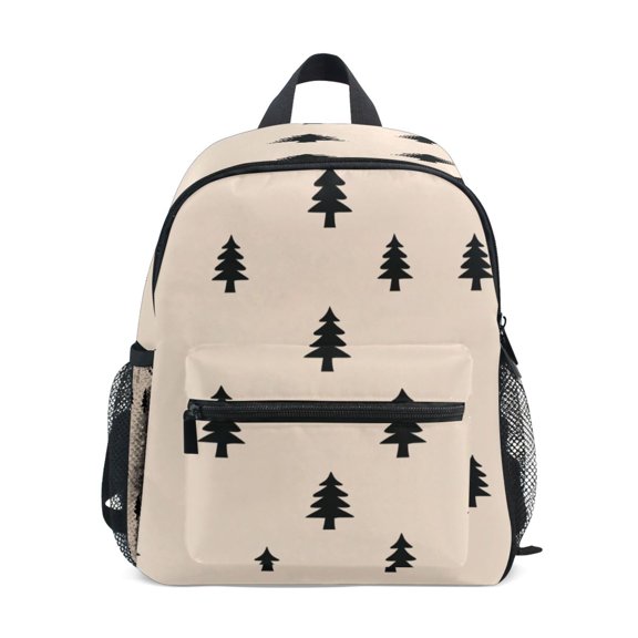 Mini Backpack Black Trees Pattern - Durable with Safety Features for 3-8 Years