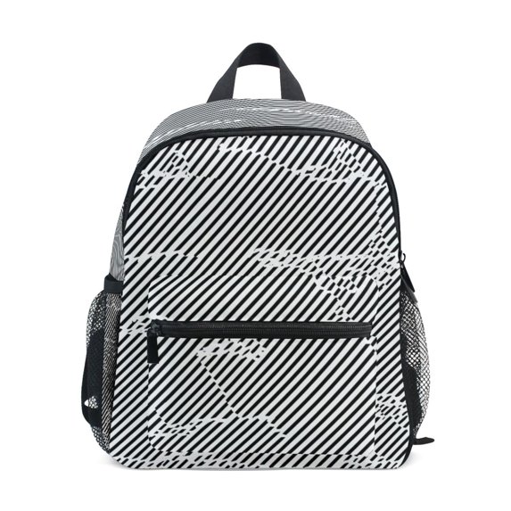 Mini Striped Backpack Mini Backpack Black and White Stripe Design - Durable with Safety ...