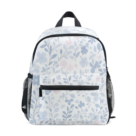 Mini Backpack Blue Floral Pattern - Durable with Safety Features for 3-8 Years