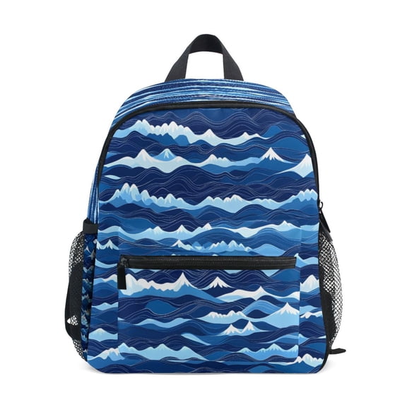 Mini Backpack Blue Ocean Waves - Durable with Safety Features for 3-8 Years
