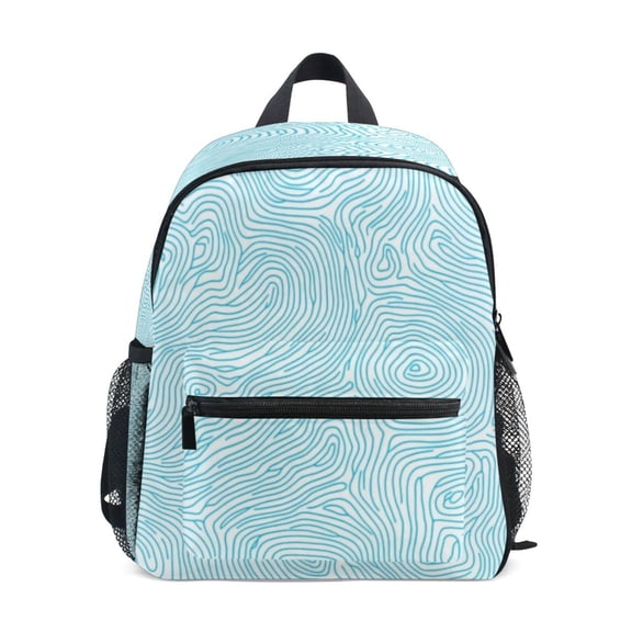 Mini Backpack Blue Wave Pattern - Durable with Safety Features for 3-8 Years