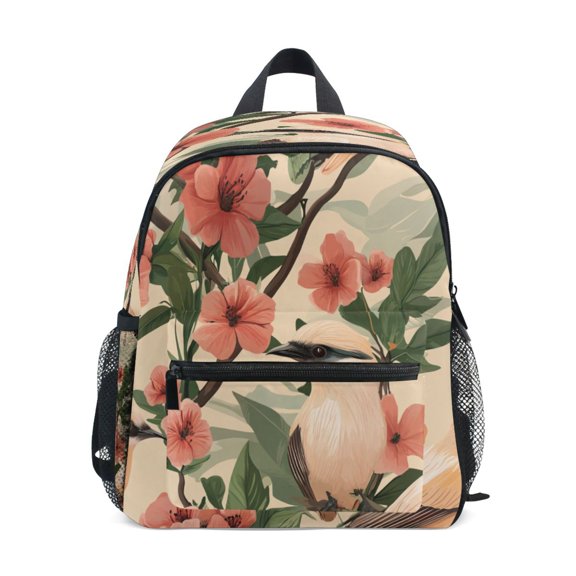 Mini Backpack Charming Birds and Flowers - Durable with Safety Features for 3-8 Years