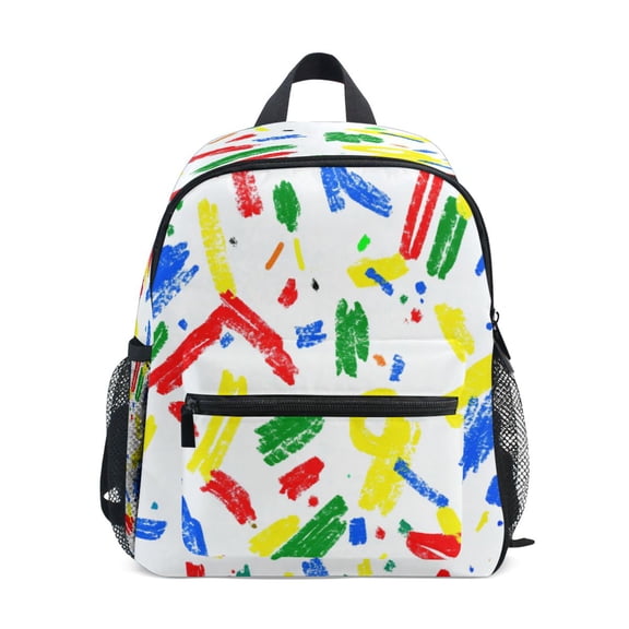 Mini Backpack Childlike Hand Drawn Pattern - Durable with Safety Features for 3-8 Years