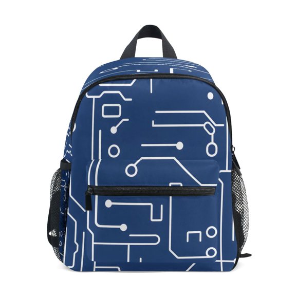 Mini Backpack Circuit Board Pattern - Durable with Safety Features for 3-8 Years