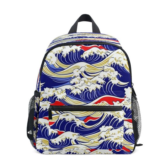 Mini Backpack Classic Wave Pattern - Durable with Safety Features for 3-8 Years