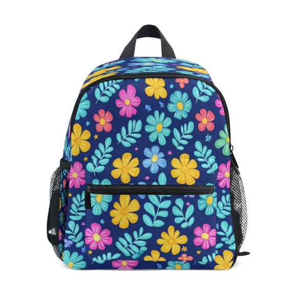 Mini Backpack Colorful Flower Pattern - Durable with Safety Features for 3-8 Years