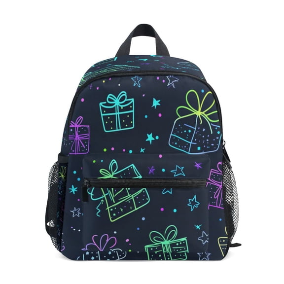 Mini Backpack Colorful Gifts and Stars - Durable with Safety Features for 3-8 Years