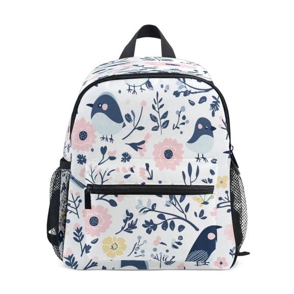 Mini Backpack Cute Birds and Flowers - Durable with Safety Features for 3-8 Years