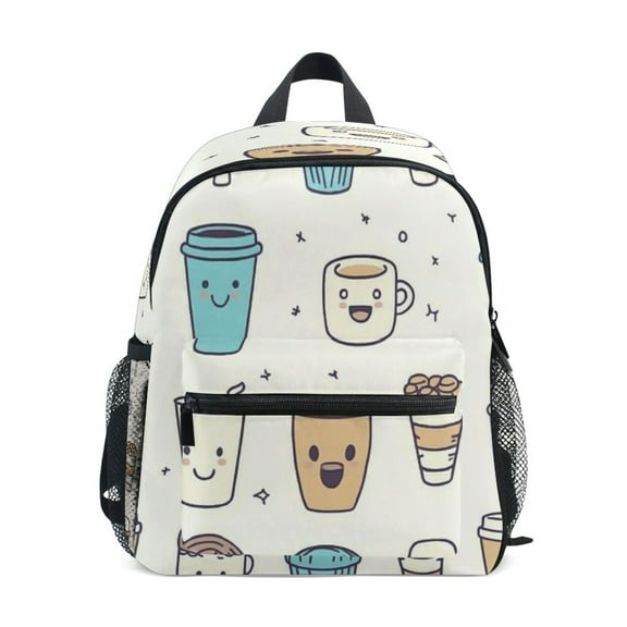 Mini Backpack Cute Coffee and Desserts Pattern - Durable with Safety Features for 3-8 Years