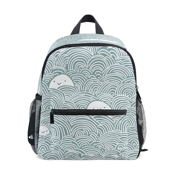 Mini Backpack Cute Ripple Pattern - Durable with Safety Features for 3-8 Years
