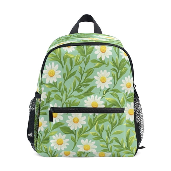 Mini Backpack Daisy and Leaf Pattern - Durable with Safety Features for 3-8 Years
