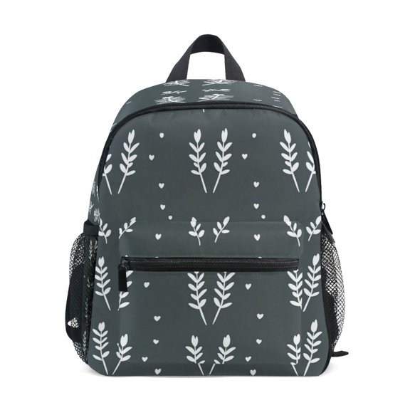 Mini Backpack Dark Floral Pattern - Durable with Safety Features for 3-8 Years