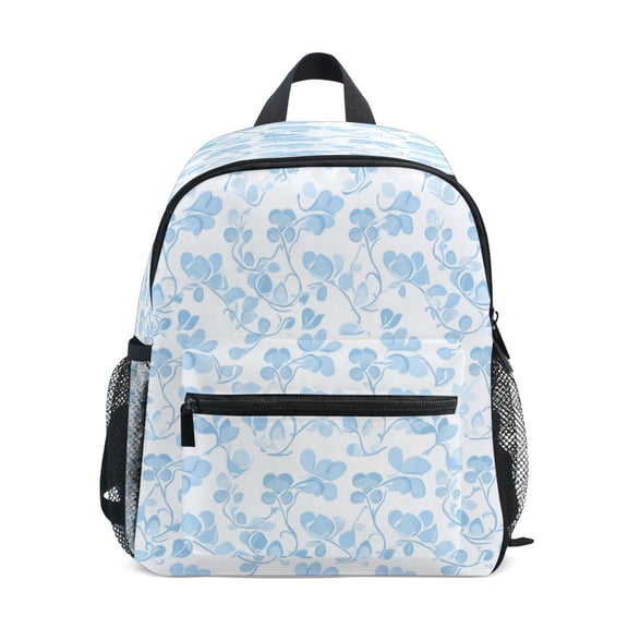 Mini Backpack Delicate Blue Blooms - Durable with Safety Features for 3-8 Years