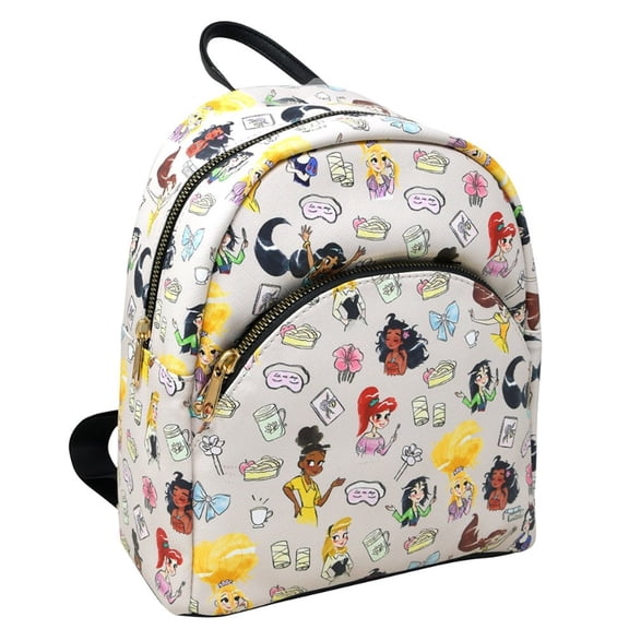 Mini Backpack Deluxe - Disney - Princess - All-over Print White