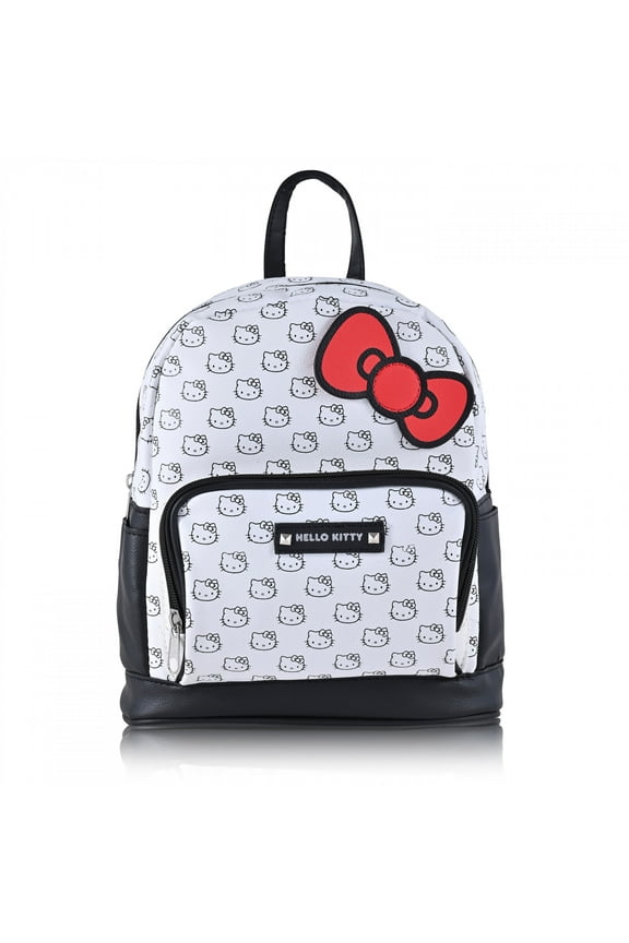Mini Backpack Deluxe - Hello Kitty - White Patten Face 10"