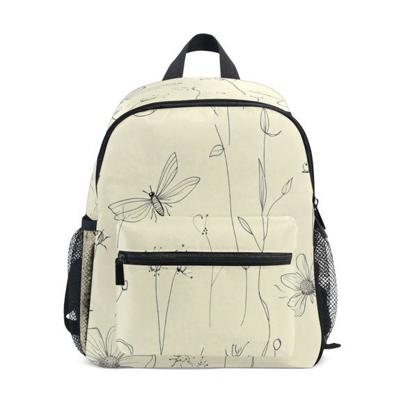 Mini Backpack Floral and Insect Pattern - Durable with Safety Features for 3-8 Years