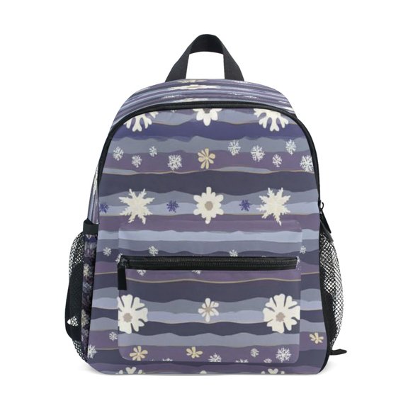 Mini Backpack Floral and Snowflake Pattern - Durable with Safety Features for 3-8 Years