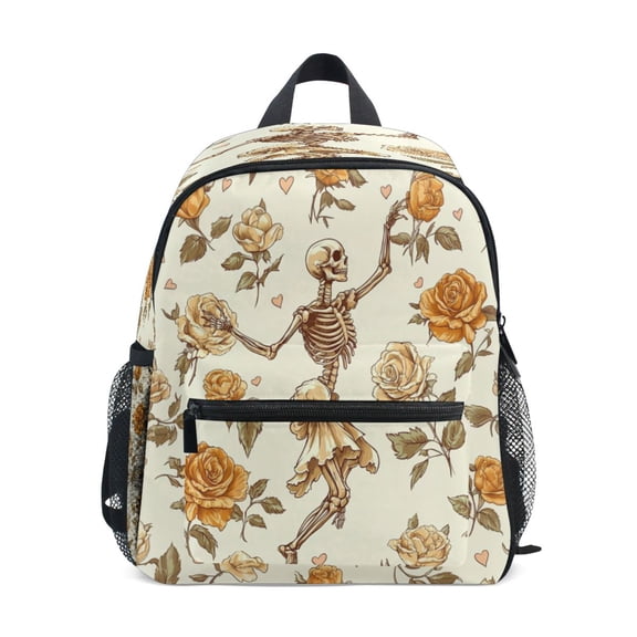 Mini Backpack Flowers and Skulls - Durable with Safety Features for 3-8 Years
