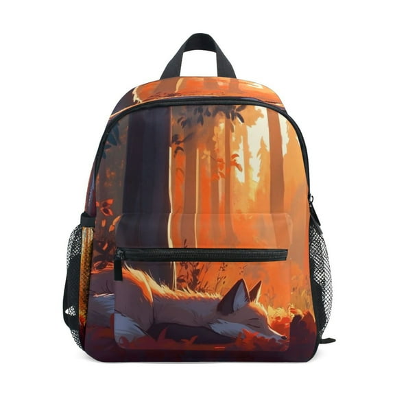 Mini Backpack Fox Resting in The Forest - Durable with Safety Features for 3-8 Years