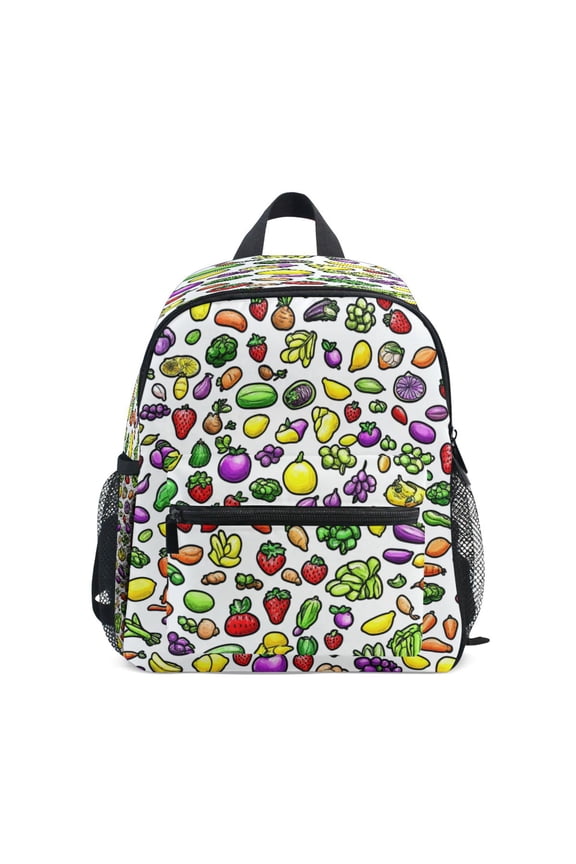 Mini Backpack Fruits and Vegetables Pattern - Durable with Safety Features for 3-8 Years