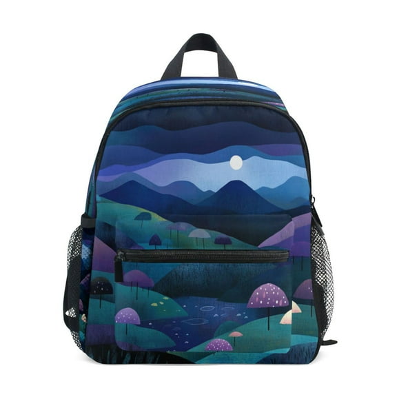 Mini Backpack Full Moon over Mountains - Durable with Safety Features for 3-8 Years