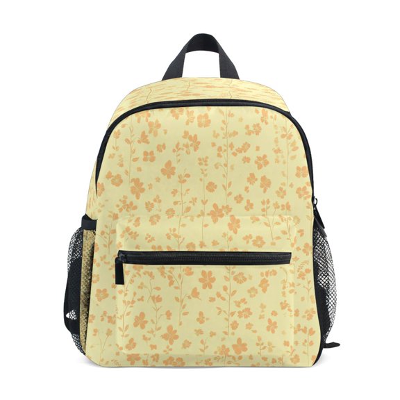 Mini Backpack Golden Floral Pattern - Durable with Safety Features for 3-8 Years