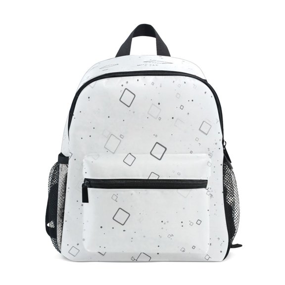 Mini Backpack Grey Square Pattern - Durable with Safety Features for 3-8 Years